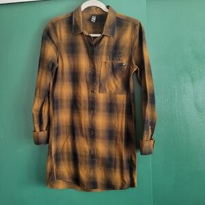 Fox MOTO flannel Embroidered Dress Size Xs